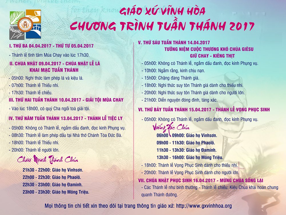 Chương trình Tuần Thánh 2017